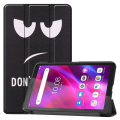 Pikkukuva 1 / 7: Pattern Tri-fold Stand Cover Lenovo Tab M7 (3rd Gen) - Don't Touch Me Black