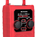 Miniatyrbild 7 av 11: FM/AM/WB/WBAL Radio Handvev 5000mAh solar Ficklampa SOS Röd