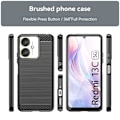 Miniatyrbillede 2 af 7: Til Xiaomi Redmi 13C Carbon fiber tekstur Cover Back - Sort Black