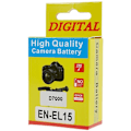 Miniatyrbilde 5 av 5: For Nikon D7000 7.0V 2550mAh kamera batterikode: EN-EL15 Black