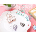 Pikkukuva 7 / 11: 3 Pcs Hollow Metal Binder Clips Home Office Paper Holder Small - Mixed Colours Gold