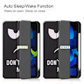 Miniatyrbillede 8 af 11: Tri-fold Stand Case for iPad 10.9 (2022) Tablet Cover Pen Holder - Don't Touch Me Black