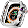 Miniatyrbilde 1 av 5: For A Watch Series 10 42mm Case Cover Frame Bling Rhinestone Decor - Sølv Silver