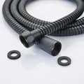Miniatyrbillede 9 af 11: Vandbesparende 10 positioner Håndholdt brusehoved filter rustfri stålslange Bruser Black