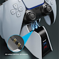 Miniatyrbild 5 av 10: AOLION ALP500701 Dual Slot Fast Charging Dock för PS5 Elite Controller Vit