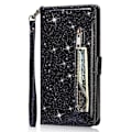 Pikkukuva 2 / 7: Samsung Galaxy S25 UltraTaittuva Glitter-Suojakotelo Vetoketjutaskulla Black
