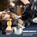 Miniatyrbilde 6 av 11: 3-i-1 sett Barberbarberstativ Skål for skjegg i rustfritt stål Black