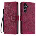 Miniatyrbillede 1 af 7: Til Samsung Galaxy A26 tegnebogscover Cover Shell Mandala Blomstermønster Red
