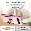 Miniatyrbillede 3 af 8: Google Pixel 6A Stødsikker TPU+PC Kickstand Telefontaske Bilmonteret Metalplade - Lyserød Pink