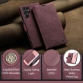 Miniatyrbillede 7 af 8: CASEME Retro Pung Taske til Samsung Galaxy S23 Ultra - Rød Red