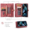 Miniatyrbillede 2 af 11: CASEME iPhone 13 Mini 2-in-1 Wallet Phone Shell - Red Red