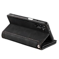 Miniatyrbillede 5 af 7: Til Samsung Galaxy S25 5G Etui med Lynlåslomme og 9 Kortlommer Black