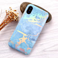 Pikkukuva 2 / 2: IMD Marble Pattern Plated TPU Back Case for iPhone X  - Baby Blue Multicolor