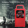 Miniatyrbild 11 av 11: FM/AM/WB/WBAL Radio Handvev 5000mAh solar Ficklampa SOS Röd
