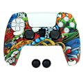 Miniatyrbilde 1 av 4: DATA FROG Silikondeksel for Sony Playstation 5 Gamepad med 2 Rocker Caps Multicolor