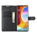 Miniatyrbillede 5 af 6: Litchi Wallet Stand Case for LG Velvet Black