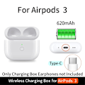 Miniatyrbilde 8 av 11: For AirPods 3 ladeveske Innebygd 620mAh batteri trådløs lading USB-C White