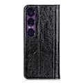 Miniatyrbild 3 av 7: För Sony Xperia 1 VII Stativfodral Split Litchi Textur Plånboksfodral Black