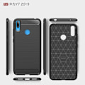 Miniatyrbillede 2 af 2: Carbon Fiber Texture Brushed TPU Shell Huawei Y7 2019 - Black Black