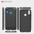 Pikkukuva 2 / 2: Carbon Fiber Texture Brushed TPU Shell Huawei Y7 2019 - Black Black