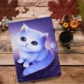 Miniatyrbild 9 av 10: Apple iPad 10.9 2022 Vikbart fodral korthållare - Katt Vit