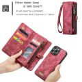 Pikkukuva 7 / 8: CASEME iPhone 15 Pro 2-in-1 Lompakon Puhelimen Kuori - Punainen Red