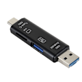 Miniatyrbild 1 av 10: Minneskortläsare 5 i 1 Micro USB USB-C TF-kortläsare OTG-adapter Svart