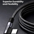 Miniatyrbild 3 av 7: UGREEN 1m 100W snabbladdning sladd kabel USB-C datakabel böjd Svart