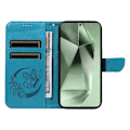 Miniatyrbilde 8 av 9: Etui med stativ, lommebok og sommerfuglmønster til Samsung Galaxy S24 FE Blue
