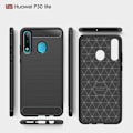 Miniatyrbillede 2 af 3: Carbon Fiber Texture Brushed TPU Shell Huawei P30 Lite - Black Black