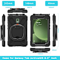 Miniatyrbilde 3 av 9: Etui med stativ for Samsung Galaxy Tab Active5, Tablettdeksel Black