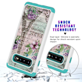 Pikkukuva 5 / 5: Samsung Galaxy S10+ Pattern PC TPU Phone Shell - Eiffel Tower and Flower Black