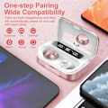 Miniatyrbillede 7 af 9: Q26 Bluetooth headset Digital Display In-Ear trådløse hovedtelefoner PowerBank funktion - Lyserød Pink