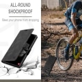 Miniatyrbillede 3 af 11: AUTSPACE A01 Retro tegnebog taske til Samsung Galaxy S23 Ultra - Sort Black