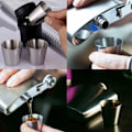 Miniatyrbillede 8 af 10: Rustfrit stål Shot Glas Snaps Glassæt 4 STK med etui til camping/picnic Silver