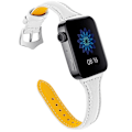 Miniatyrbild 6 av 6: Xiaomi Mi Watch 18 mm klockarmband i äkta läder - Vit Vit