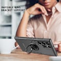 Miniatyrbillede 7 af 8: Samsung Galaxy S22 Ultra Fingerring Kickstand Hybrid Taske - Sort Black