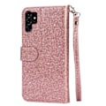 Miniatyrbild 3 av 7: För Samsung Galaxy S25 Ultra Ställbart Glitterfodral med Dragkedjeficka Rosa guld
