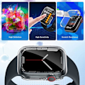 Miniatyrbild 5 av 8: Skyddande Transparant Skal TPU för Apple Watch Series 7 45mm Transparent
