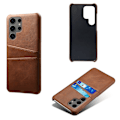Miniatyrbillede 1 af 4: Til Samsung Galaxy S25 Ultra  KSQ PU-læderbelagt skal hårdt etui Brown