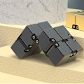 Miniatyrbillede 5 af 5: Fidget Toy Infinite Cube Stressaflastningsflipblok - sort-rose Pink
