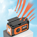 Miniatyrbild 5 av 11: handvev Radio 12000mAh Power Bank Batteri ficklampa Sol laddning Svart