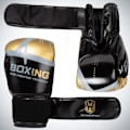 Miniatyrbillede 3 af 6: WOSWEIR 1 par 12 oz boksehandsker Kickboxing træning for voksne - sort/guld Black