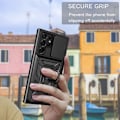 Miniatyrbillede 7 af 8: Samsung Galaxy S23 Ultra Stødsikker TPU+PC Kickstand Telefontaske Bilmontering Metalplade - Sort Black
