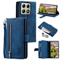 Miniatyrbillede 9 af 9: Til Xiaomi 14T Pro Etui med Lynlåslomme og 9 Kortlommer Blue