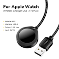 Miniatyrbillede 10 af 10: ESSAGER For A Watch USB Kabel Magnetisk ABS Vanddråbeform Trådløs oplader Black