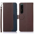 Miniatyrbilde 1 av 6: KHAZNEH Sony Xperia 1 V Lommebok-deksel Brun/Blå Brown