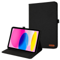 Miniatyrbillede 1 af 6: Til iPad 10.9 (2022) Tabletetui Dækstofstruktur - Sort Black