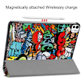 Pikkukuva 5 / 7: iPad Pro 11 (2024) Kotelo Auto Herää / Nuku Kolminkertainen Taittojalusta Tabletin Suoja - Graffiti Multicolor