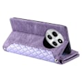 Pikkukuva 5 / 9: Xiaomi Redmi 14C Zipper Wallet Case Rhombus Stitching Line Puhelinsuojus Purple